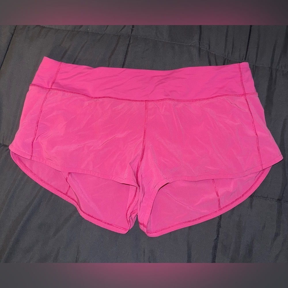 Lululemon Athletica Sonic Pink Speed Up Lined Shorts Size 12